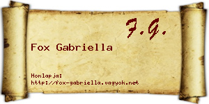 Fox Gabriella névjegykártya